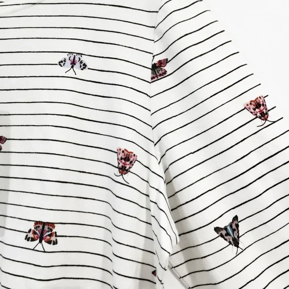 Joules Women's Plus Size Butterfly Long Sleeve Striped 100% Cotton Shirt Sz 16 - Picture 4 of 10